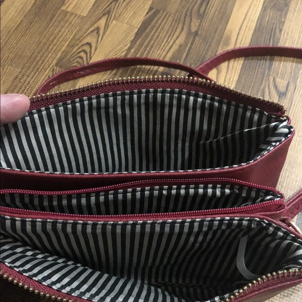 Slim Burgundy Crossbody Bag with Adjustable Strap